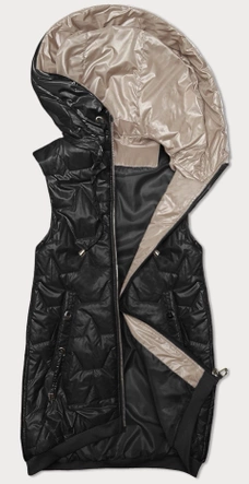 Bezrękawnik damski ze ściągaczem na dole S'West czarny (B8240/B8342-1)