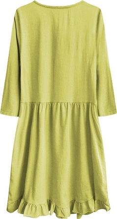 BAWEŁNIANA SUKIENKA OVERSIZE MUSZTARDOWA (305ART)