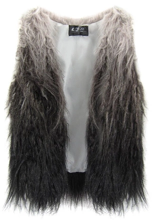 KRÓTKA FUTRZANA KAMIZELKA SZARO-CZARNA (1925)