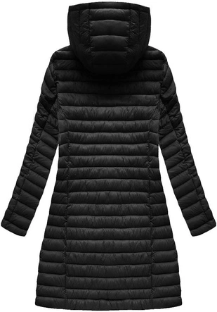 PIKOWANA KURTKA Z KAPTUREM CZARNA (7472-PLUS)