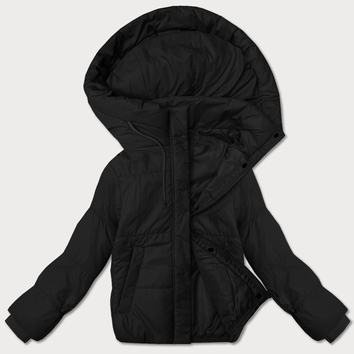 Krótka kurtka damska z kapturem J Style czarna (16M9237-392)