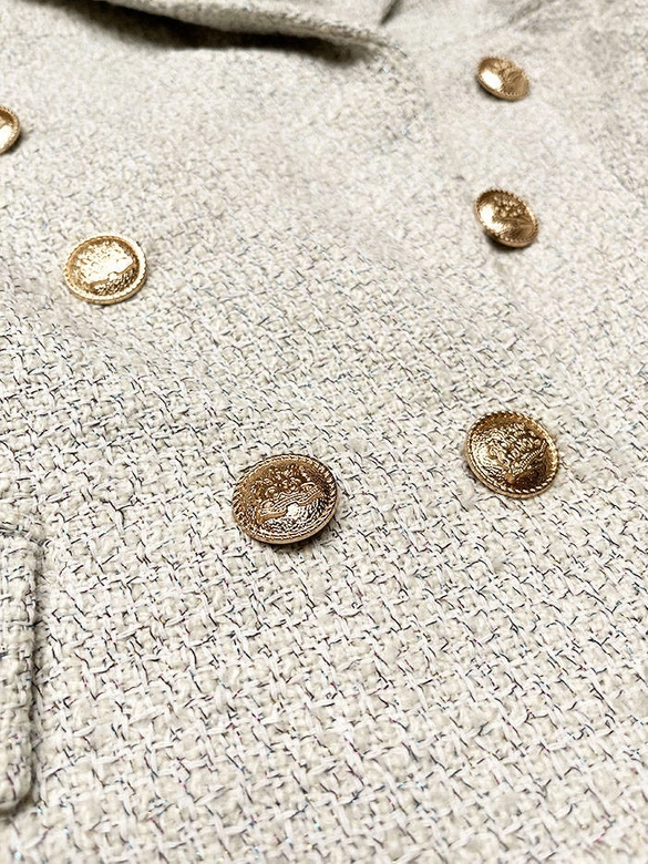 Dwurzędowa marynarka z guzikami ecru (AG3-1981)