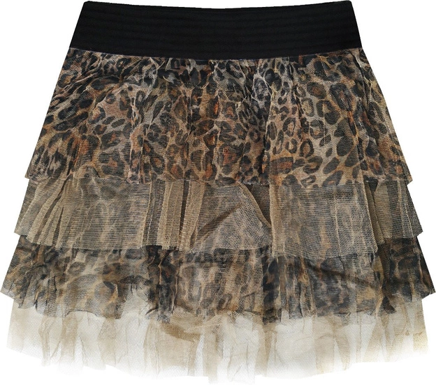 SPÓDNICA MINI W PANTERKĘ BRĄZOWA (382ART)