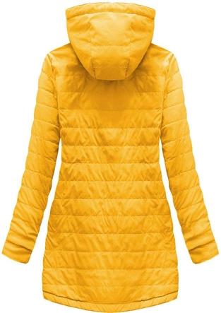 DWUSTRONNA PARKA Z KAPTUREM CZARNO-MUSZTARDOWA (W0232)