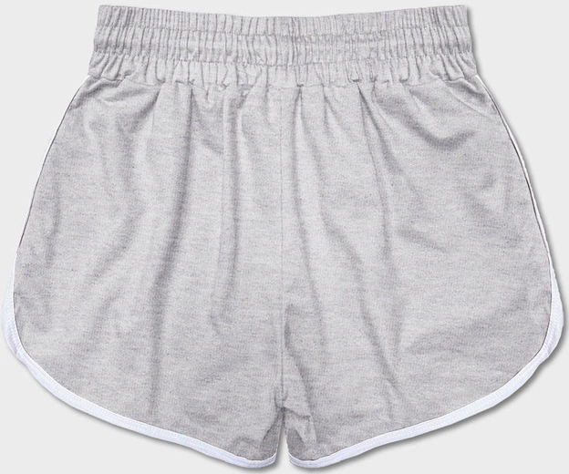 Damskie szorty z kontrastową lamówką jasnoszare (8K208-2)