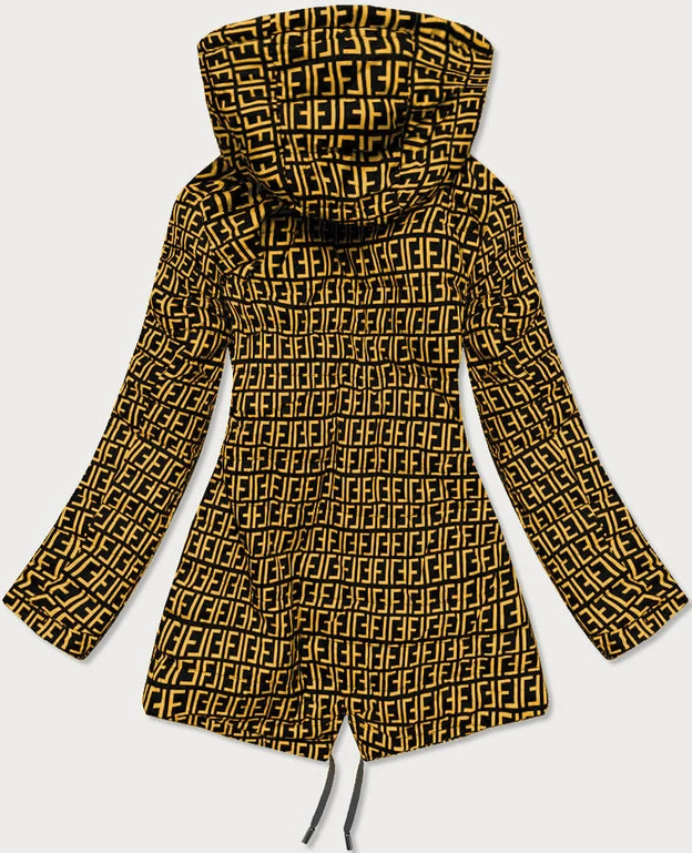 Dwustronna kurtka parka damska czarno/żółta (w703big)