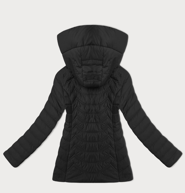 Pikowana kurtka damska z kapturem J Style czarna (16M9238-392)