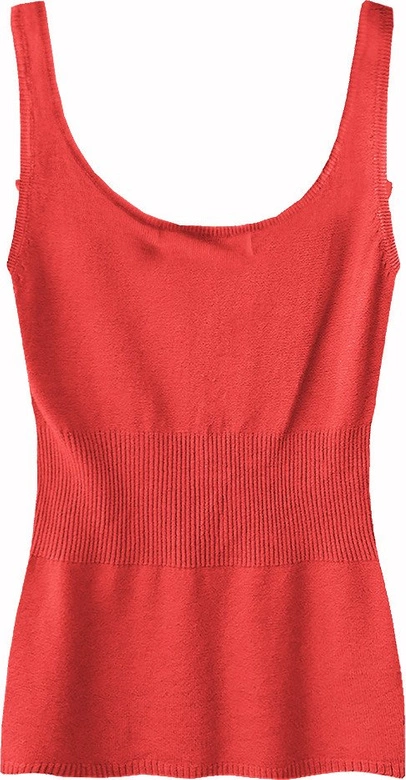 SWETERKOWA BLUZKA NA RAMIĄCZKACH CZERWONA (1513)