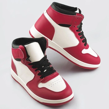 Damskie sneakersy za  kostkę czerwono-białe (xa069)