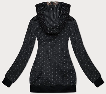 Rozpinana bluza damska ze ściągaczami czarna (2306)