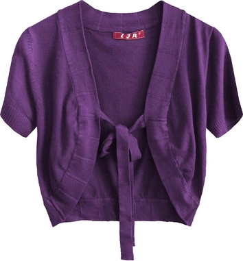 KRÓTKI WIĄZANY SWETEREK FIOLETOWY (1194)