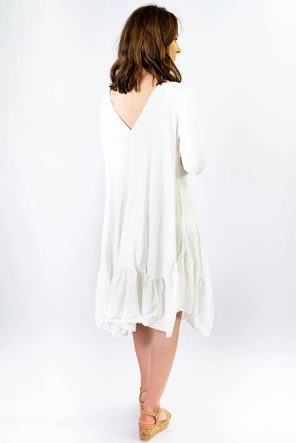 BAWEŁNIANA SUKIENKA OVERSIZE BIAŁA (306ART)