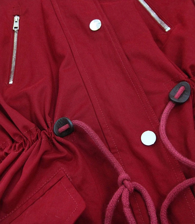 DAMSKA PARKA Z PODPINKĄ BORDOWA (1998A)