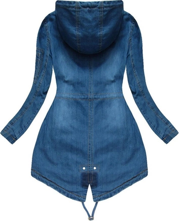 KURTKA JEANSOWA Z NASZYWKAMI CIEMNONIEBIESKA 2 (W514)