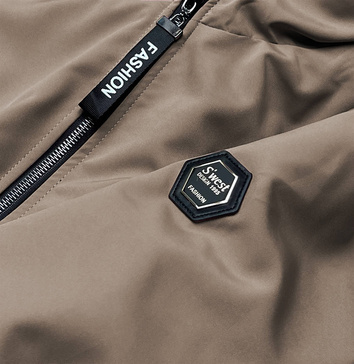Parka damska z kapturem beżowy (B8121-12)