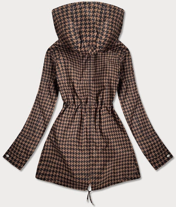 DWUSTRONNA KURTKA DAMSKA PEPITKA BRĄZOWO-ZIELONA (W506)