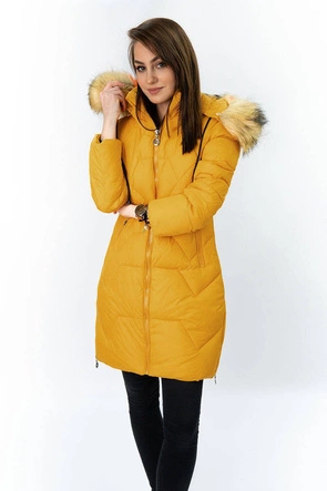 PIKOWANA KURTKA DAMSKA ŻÓŁTA (2013-1)
