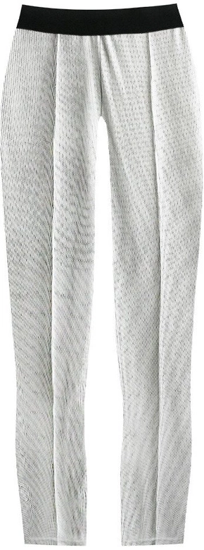 BŁYSZCZĄCE LEGGINSY W KROPKI BIAŁE (317/1ART)