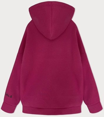 Gruba bluza damska kangurka fuksja (22936)