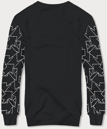 Męska bluza geometryczny wzór czarna (8B1111-3)