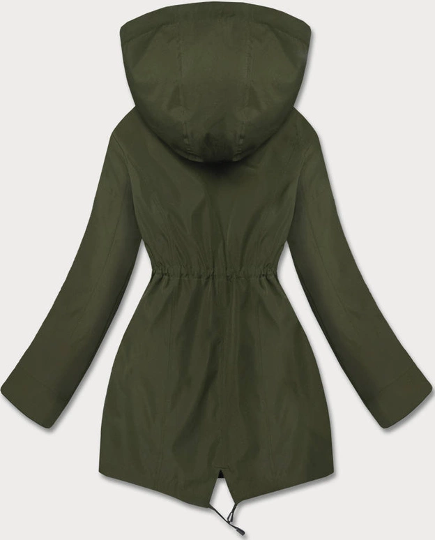 Cienka parka dwustronna damska army-czarna (16M9081-136)