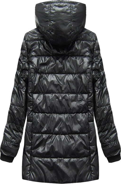 BŁYSZCZĄCA KURTKA ZIMOWA NA MISIU CZARNA (51034)