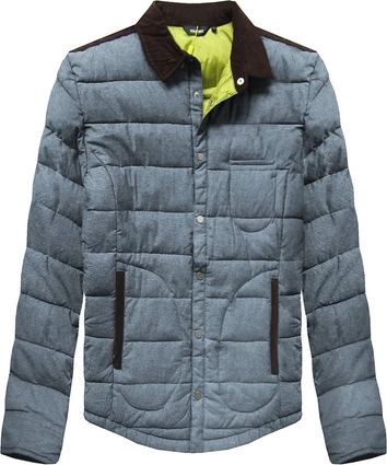 MĘSKA KURTKA ZIMOWA Z KOŁNIERZEM NIEBIESKA (005LJ)