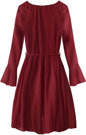 PLISOWANA SUKIENKA HISZPANKA BORDOWA (241ART)