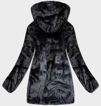 KRÓTKA DWUSTRONNA KURTKA DAMSKA ZIMOWA CZARNA (B9581-1)