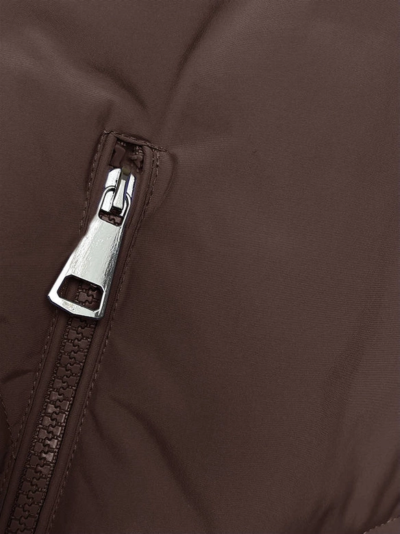 Zimowa kurtka z kapturem brązowa (LHD-23015)