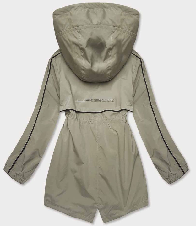 Cienka kurtka damska na podszewce oliwka (B8119-48)