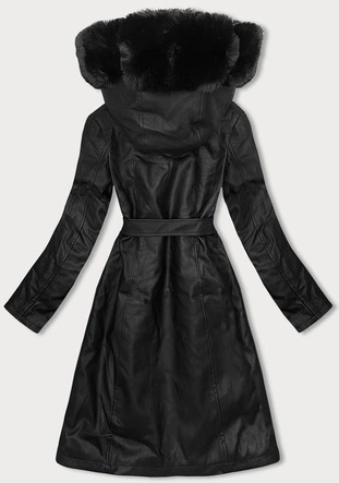 OCIEPLANA KURTKA Z KAPTUREM CZARNA (11Z8059)