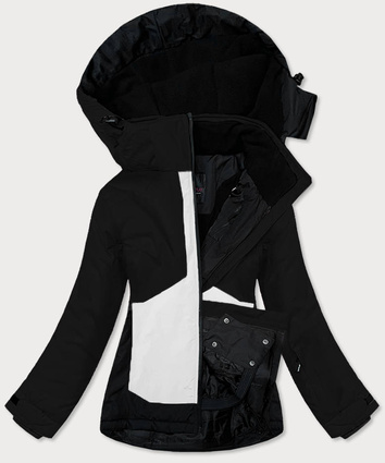 ZIMOWA KURTKA SNOWBOARDOWA DAMSKA CZARNO-BIAŁA (B2357)