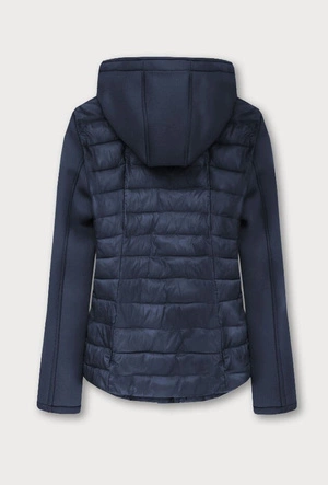 Pikowana kurtka z neoprenem granatowa (b1062-30)