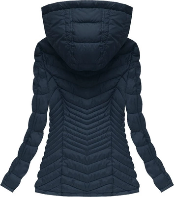 PIKOWANA KURTKA Z KAPTUREM GRANATOWA (W612)