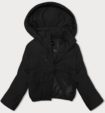 Krótka kurtka damska przejściowa z odpinanym kapturem J Style czarna (16M9088-392)