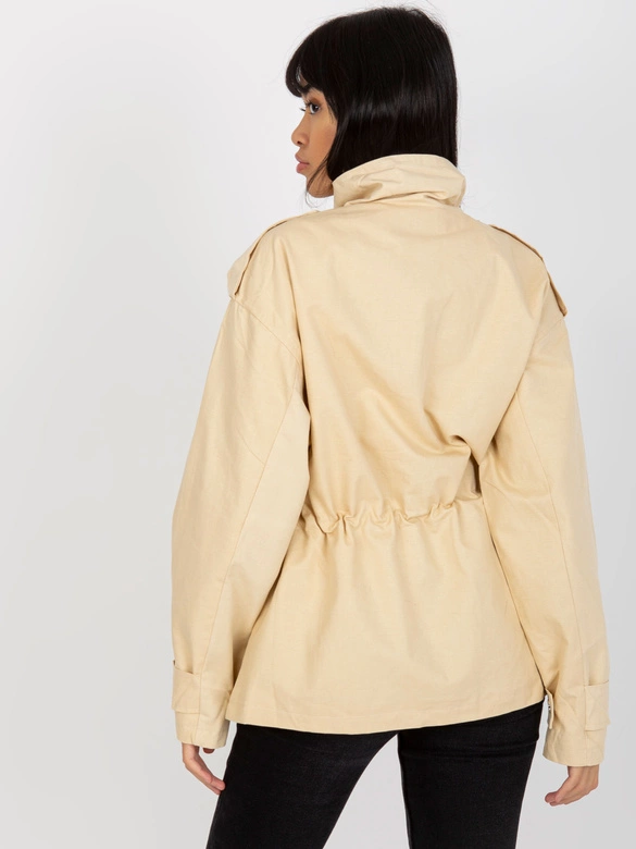 Przejściowa kurtka z wysoką stójką beżowa (MC142)