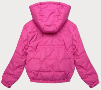 Pikowana kurtka z odpinanym kapturem Miss TiTi różowa (2482)