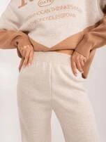 Damski komplet 2-częściowy z luźnym swetrem beż/camel (1497)