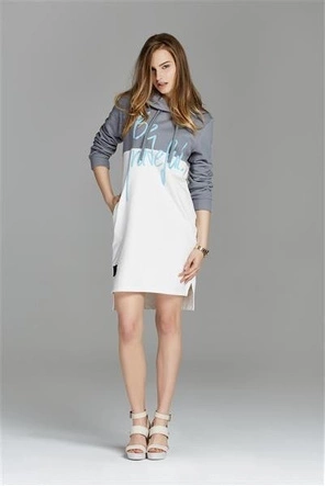 BLUZA/TUNIKA BE GRATEFUL LONG EDYTA GÓRNIAK FOR NAOKO SZARO-BIAŁA (GRATEFUL)