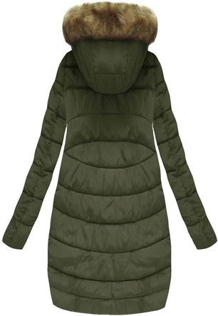 KURTKA ZIMOWA Z KAPTUREM KHAKI (R3577)