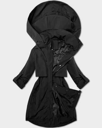 Prosta kurtka bez ocieplenia plus size J Style czarna (16M9257-392)