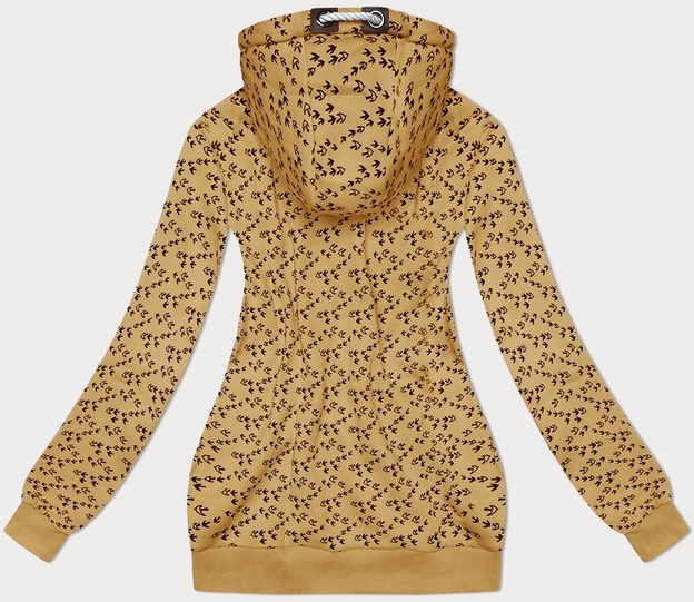 Sportowa bluza z kapturem w jaskółki żółta (2309)