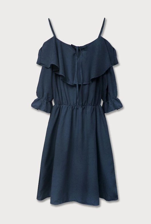 SUKIENKA HISZPANKA Z WIĄZANYM DEKOLTEM GRANATOWA (348ART)