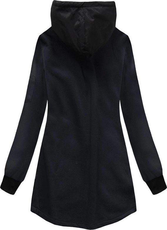 BLUZA Z ŁĄCZONYCH MATERIAŁÓW GRANATOWA (530A)