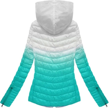 PIKOWANA KURTKA OMBRE BIAŁO-MIĘTOWA (XR7112X)