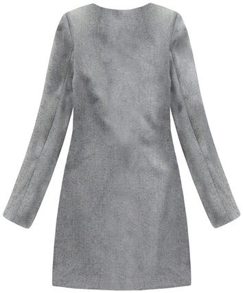 MINIMALISTYCZNY PŁASZCZ Z PERŁAMI SZARY (284ART)