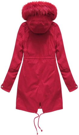 PARKA Z PODPINKĄ I KAPTUREM CZERWONA (MODEL17)