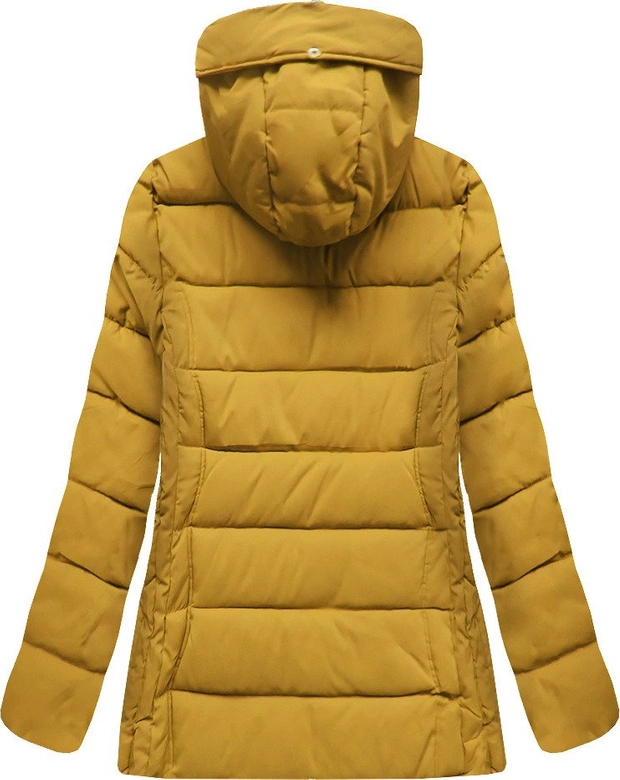 PIKOWANA KURTKA Z KAPTUREM ŻÓŁTA (R9505)