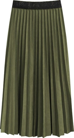 PLISOWANA SPÓDNICA MIDI KHAKI (464ART)